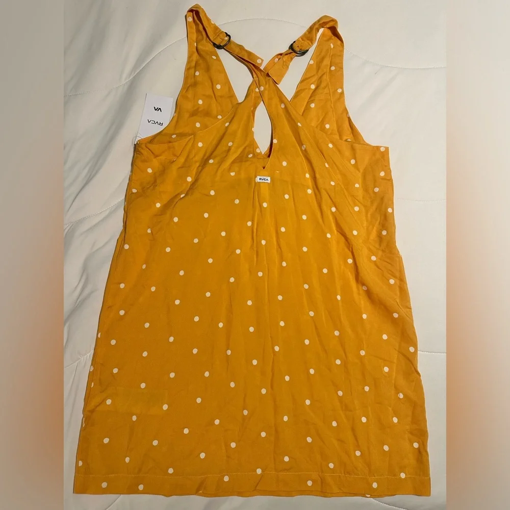 NWT RVCA Yellow Polka Dot Tank Dress Size Medium🌼 - Picture 7 of 10